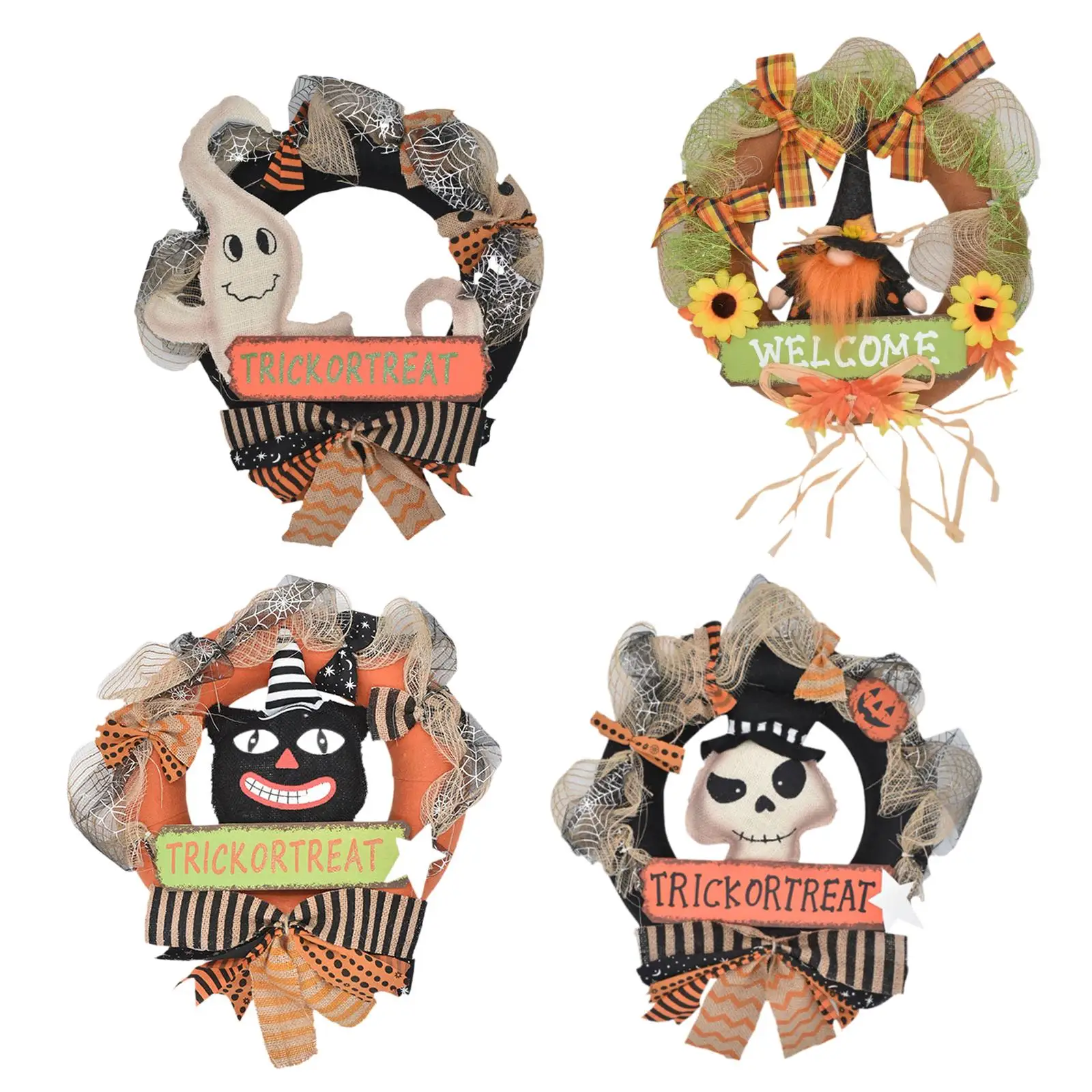 Halloween Door Wreath Seasonal Home Decor Halloween Decoration for Holiday Haunted Mansion Home Yard Farmhouse Indoor Outdoor