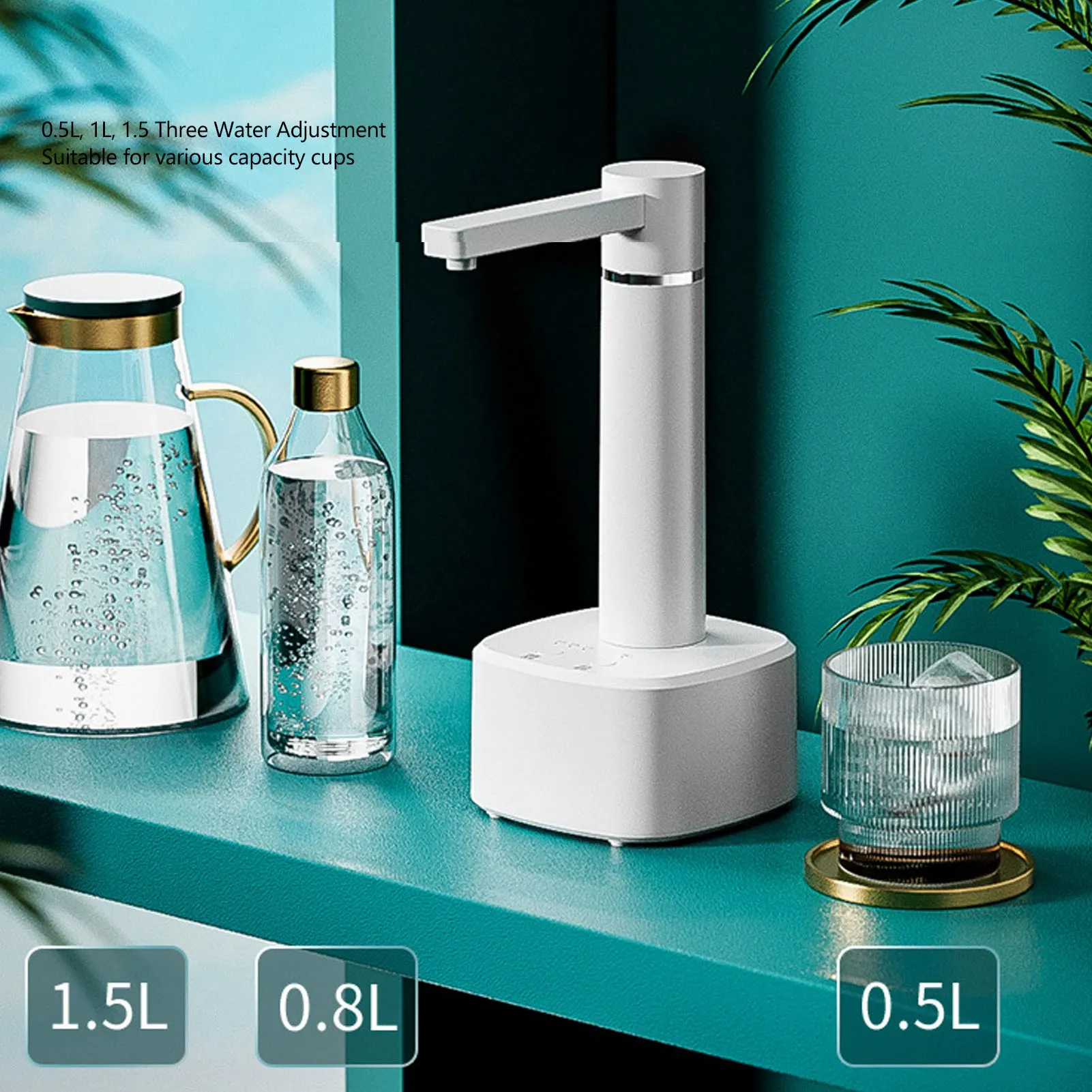 مضخة مياه كهربائية عالمية لشحن USB بطول 49 قدمًا، موزع زجاجات محمول للمنزل والسفر والتخييم #3