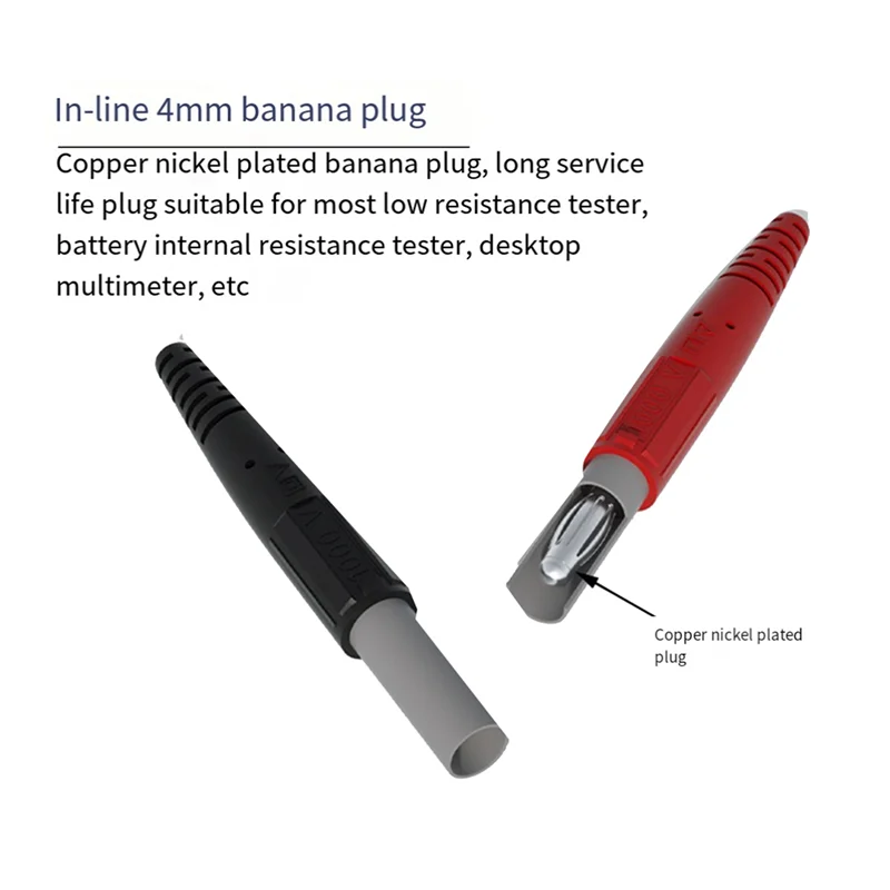 2X Kelvin Test LCR Lead Bottom Resistance 4-Wire 4Mm Lantern Plug Clip Orichalum Plating Kelvin Probes J.70075-TCES