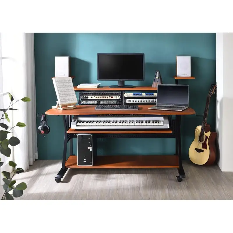 

Willow Cherry Black Finish Music Desk with Storage & Adjustable Height