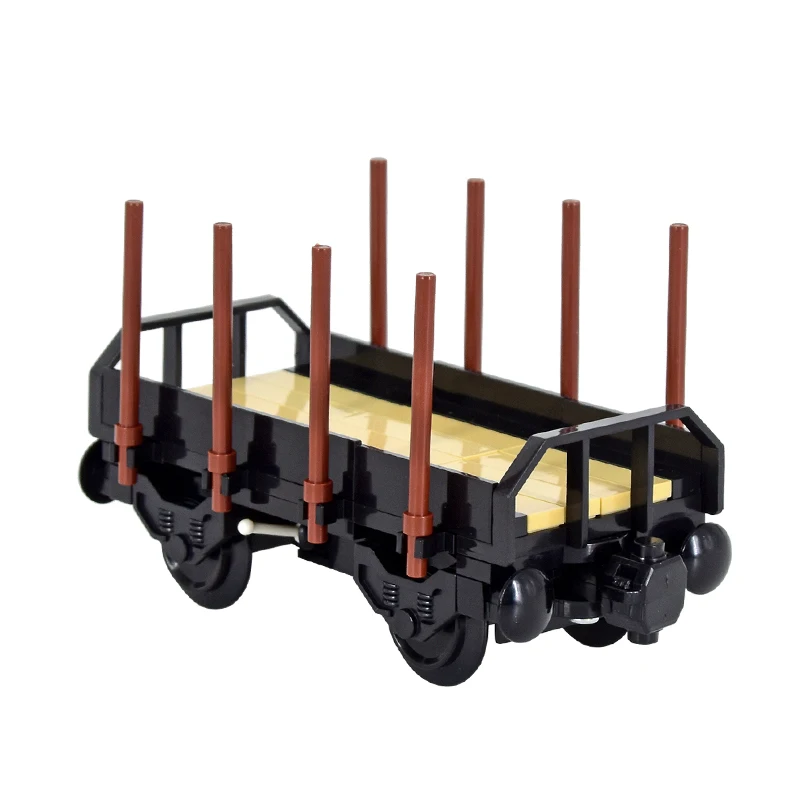 MOC City Idea creativa Base del treno Breve trasporto in legno Carrello del treno Building Block Mattoni Bambini Giocattoli creativi ad alta tecnologia fai da te