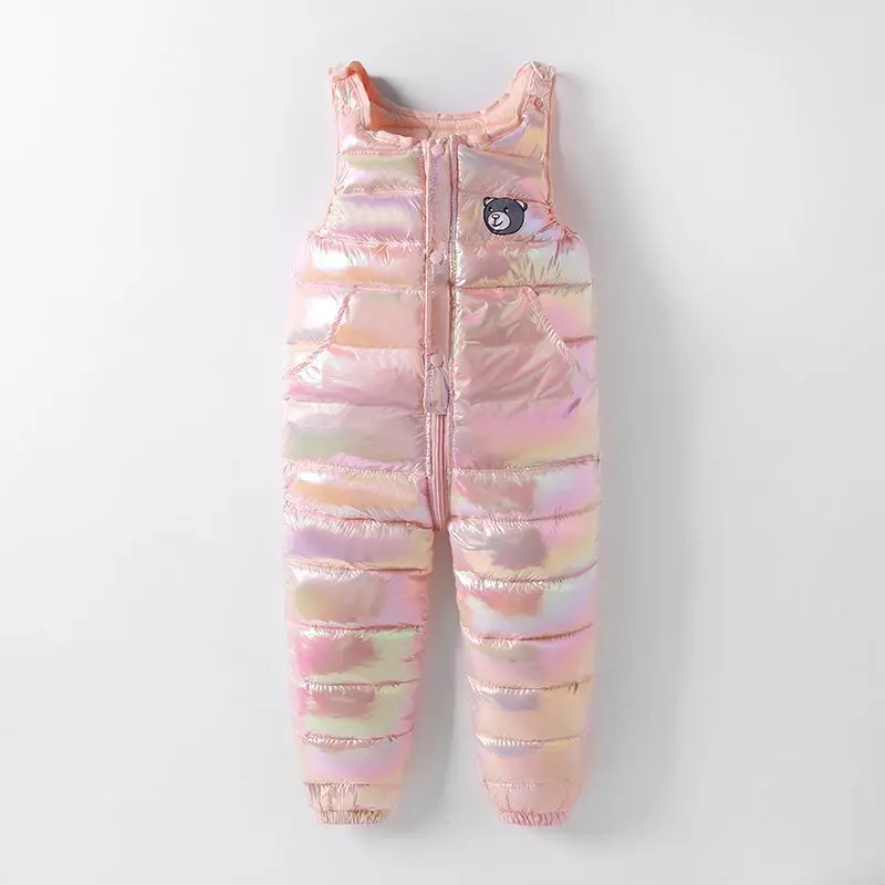 Baby Down Pants Boys Outside Jumpsuit Children Ski Sweatpants Winter New Girls Thick Warm Overalls Kids Waterproof Romper