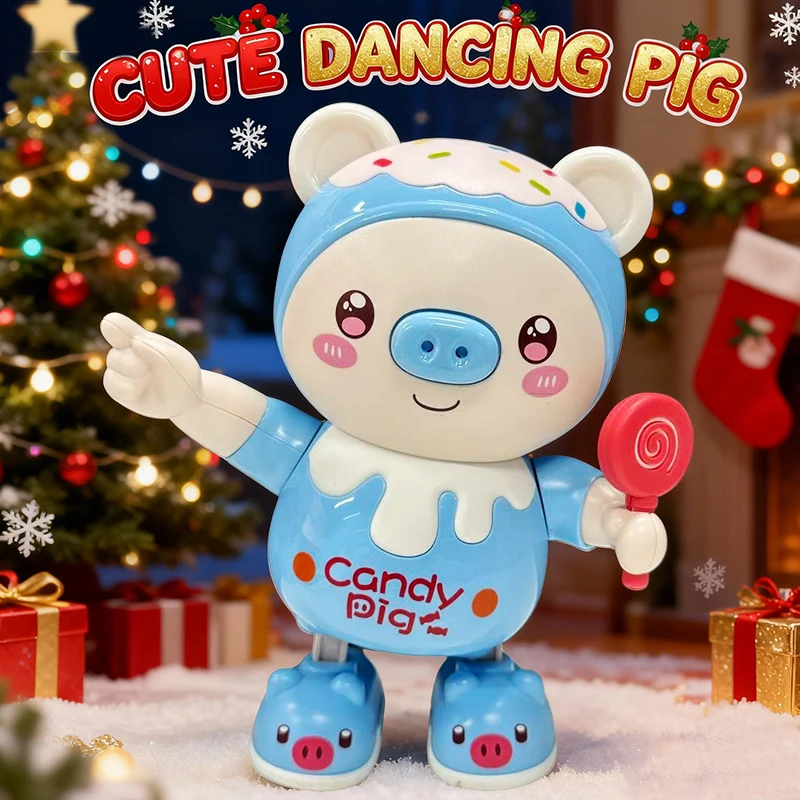 لعبة كاندي بيج الكهربائية للأطفال تتأرجح لليسار واليمين، صوت ملون وخفيف، لعبة هدية العيد المفضلة لدى الطفل