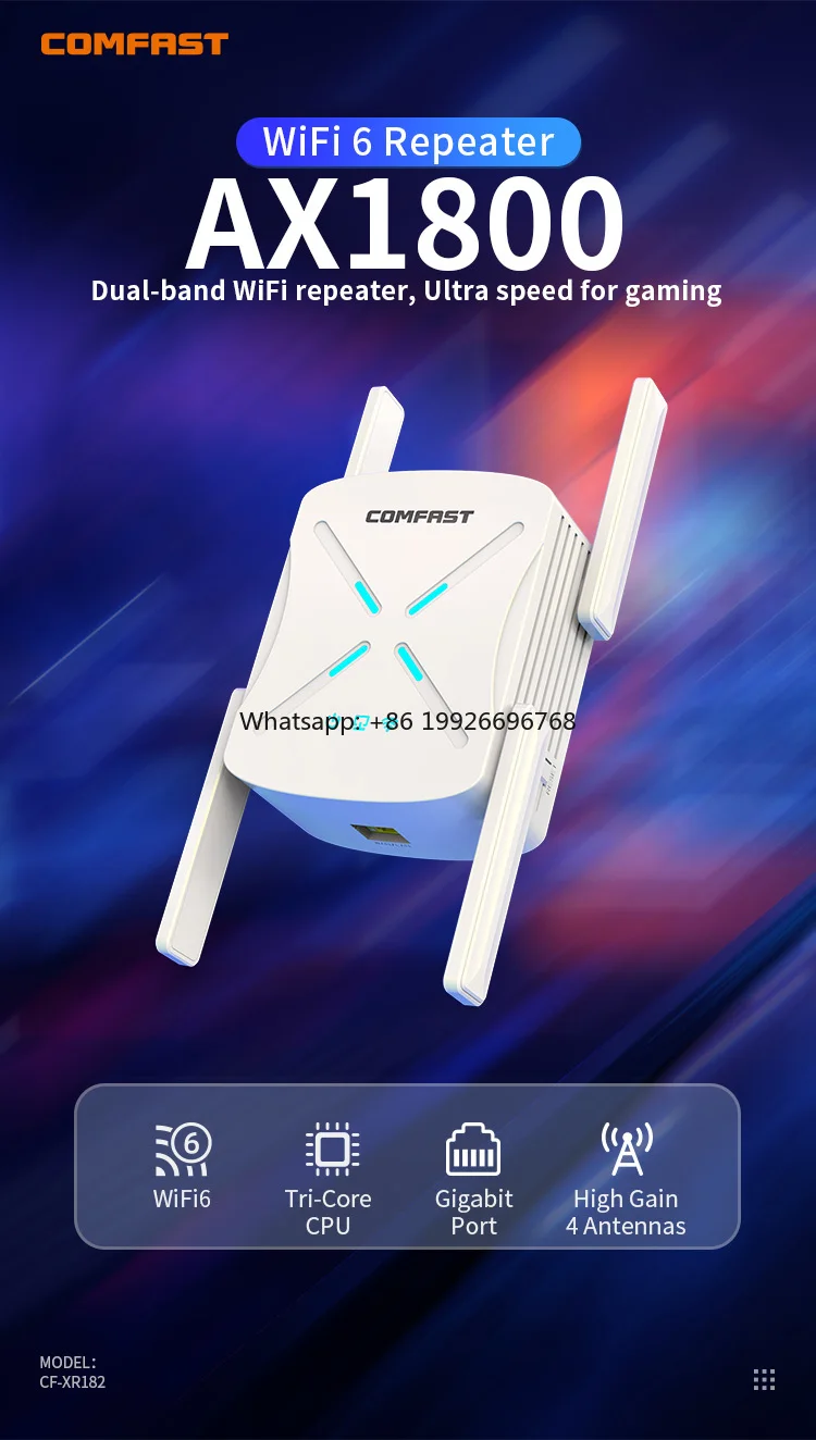 

Comfast CF-XR182 WiFi Range Extender WiFi Repeater dual band Booster Amplifier