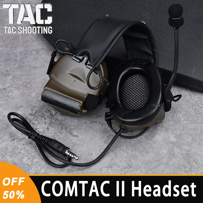 WADSN Tactical C2 COMTAC II Helmet Headset Communication Outdoor Hunting Shooting Headphone Airsoft Kenwood U94 PTT Earphone