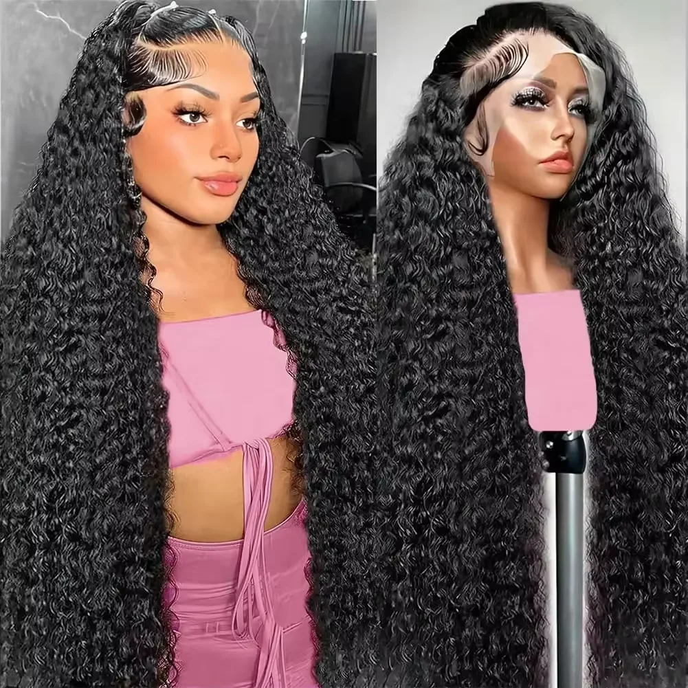 

38 40 Inches Deep Wave Transparent 13x6 Lace Frontal Human Hair Wigs 250 Density Brazilian Remy 13x4 Lace Front Wig For Women
