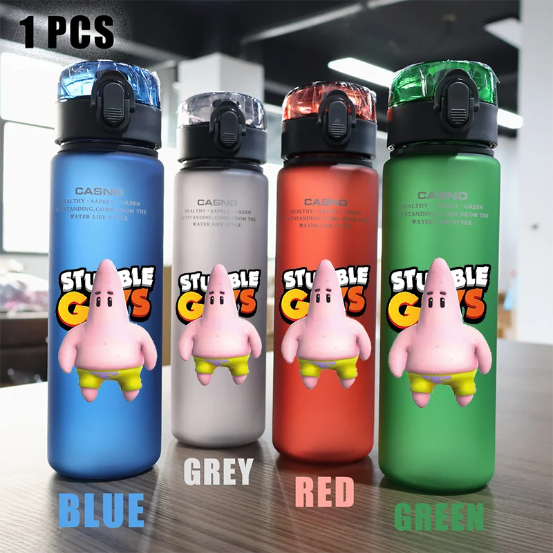 560ml Stumble Guys Fire Dragon Game Figure Water Cup Portable Outdoor Camping Sports Leak Proof Water Cup Bottle Kid Gift