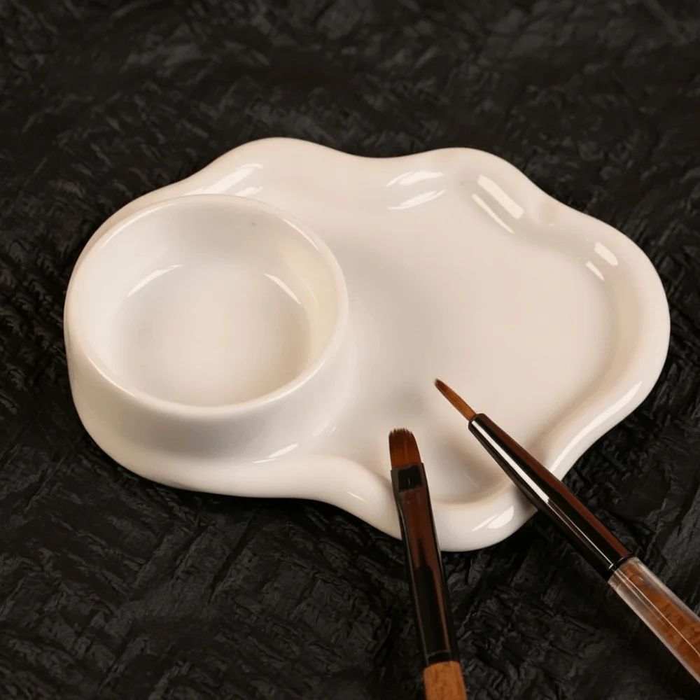 Ceramic Palette Pen Washing Cup Lightweight Breathable Paint Brush Washer with Filter Portable Pen Holder Storage Box