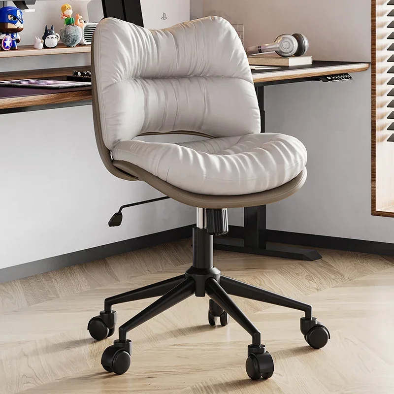 Double-Layer Backrest Office Chair with Lift Adjustment and 360 Rotation, Italian Light, Luxury Study Chair