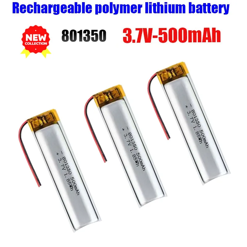 

1-20pcs 801350 500mAh 3.7V Battery Lithium Polymer Li Po Battera for Speaker Bluetooth Headset 081350 Rechargeable Cell