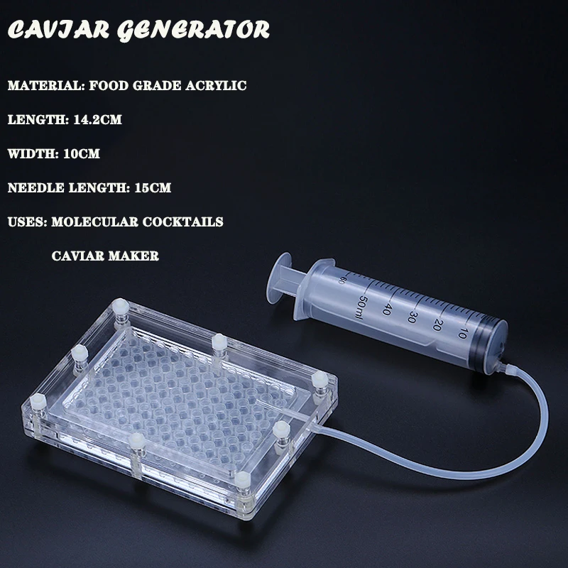 Food-Grade 100-Hole Caviar Generator Molecular Food Cooking Tool Caviar Box Caviar Generation Maker QS1001