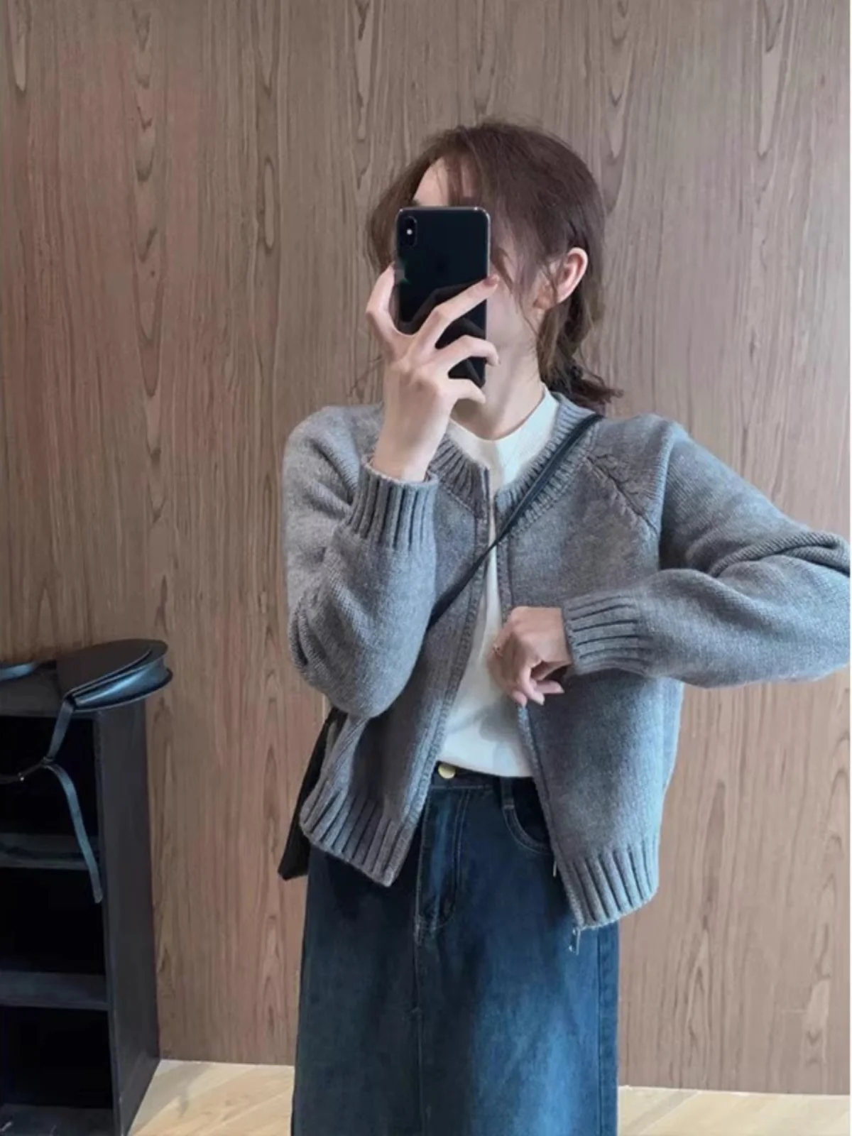 부드럽고 아늑한 니트 오픈 가디건 여성용 봄 가을 신상 슬림핏 지퍼 탑 출퇴근용 순색 롱 스웨터