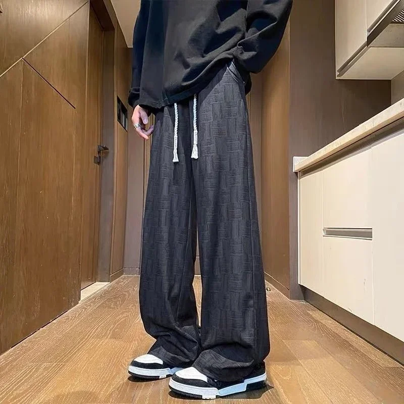 Calças largas casuais homem poliéster estético vintage roupas de alta qualidade y2k novo em roupas originais venda tendência calças para homem