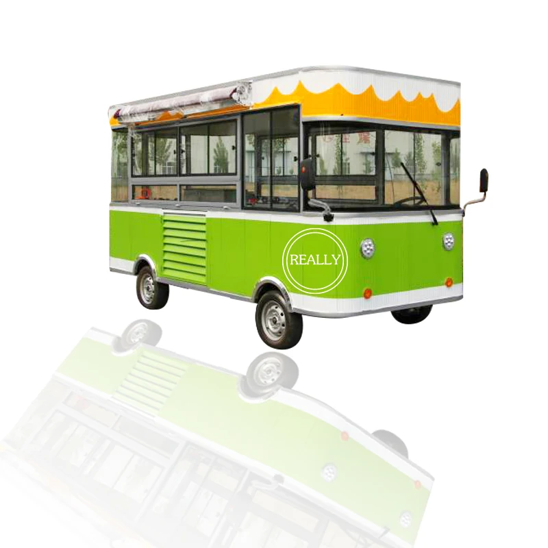 New Arrival Bus Food Truck Street Fast Food Cart Mobile Kitchen Equipment Food Kiosk Outdoor