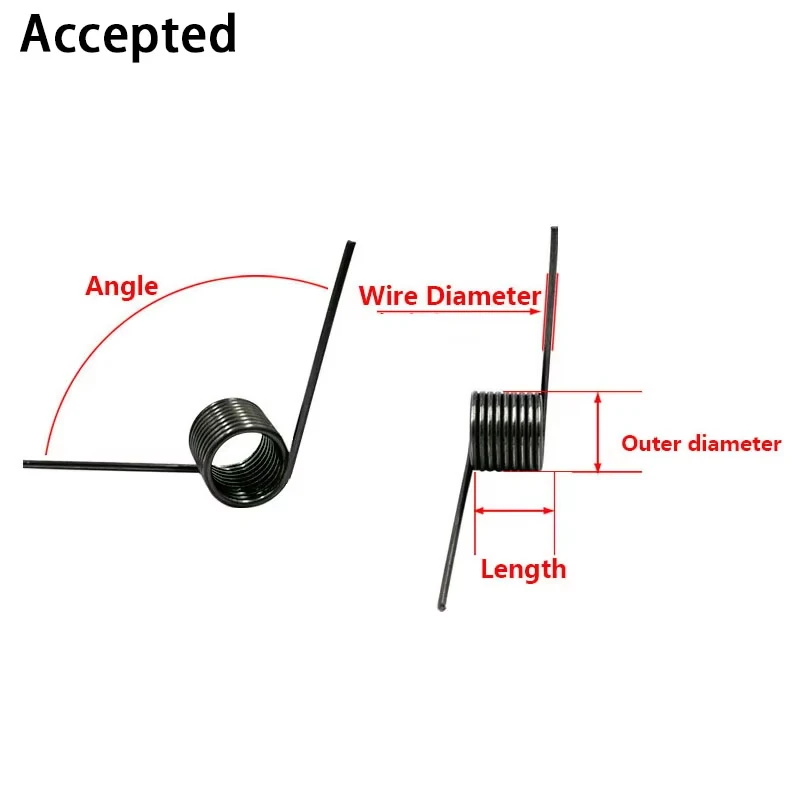 65Mn Torsion Spring Wire Diameter 1.6mm Torsion Spring Angle 60/90/120/180 Degree V-Shaped Torsion Spring 3/6/9Laps 10pcs