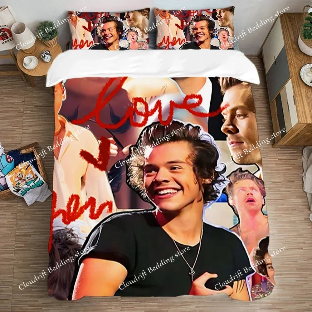 

Queen Bed Comforter Sets Duvet Covers Bedding Set Double Size Quilt Cover Set Pillowcase Fashion H-Harry S-Styles Art Linen Home