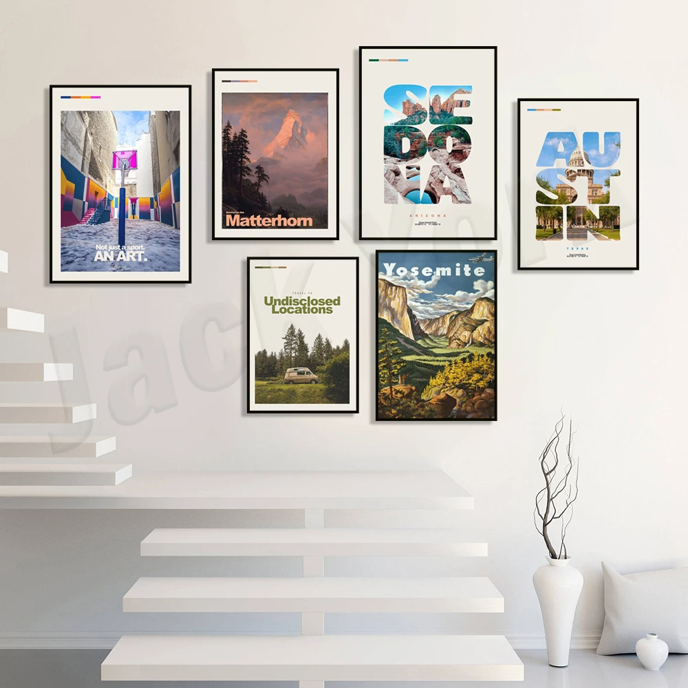 Sedona "Red Rock" Arizona, Texas, Arizona, ciudad de Nueva York, Matterhorn, Yosemite, hermoso paisaje, cartel de pintura de paisaje