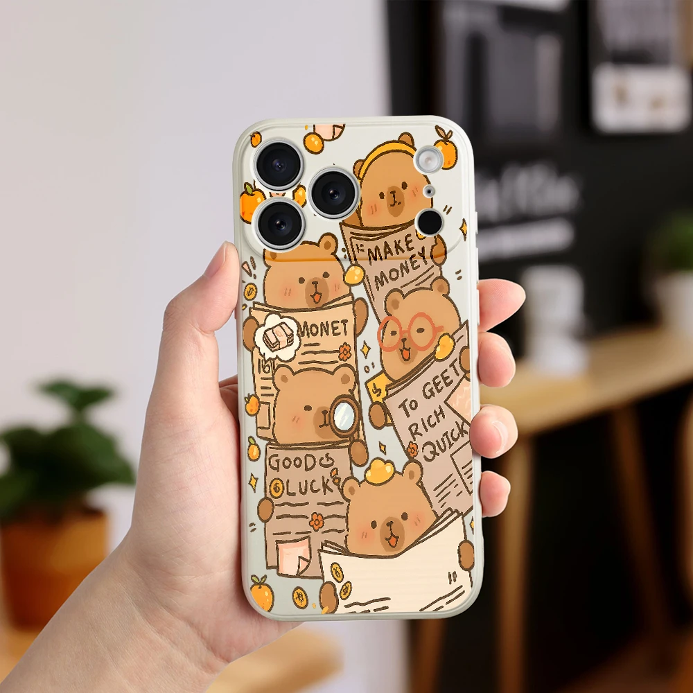 حافظة لهاتف آيفون 17 برو ماكس 17 إير 16 15 14 13 12 11 برو ماكس XS Max7 8 Plus 16e 16 Plus غطاء من البولي يوريثان الحراري