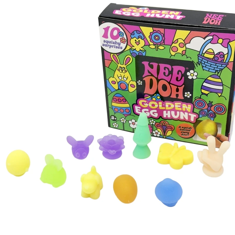 Golden Egg Treasure Hunt Squishy, Easter Squeeze Pop It Mini Stress Relief Toy Blind Box with Surprise Mystery Gifts view 5