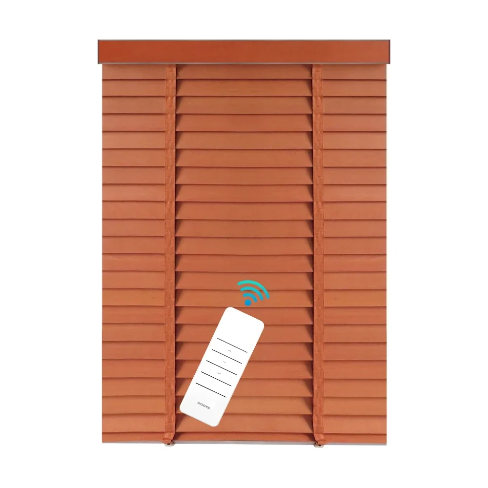 2026 China Factory Best Quality Smart Lithium Battery Motorized Faux Wood Venetian Blinds for Home Office Hotel