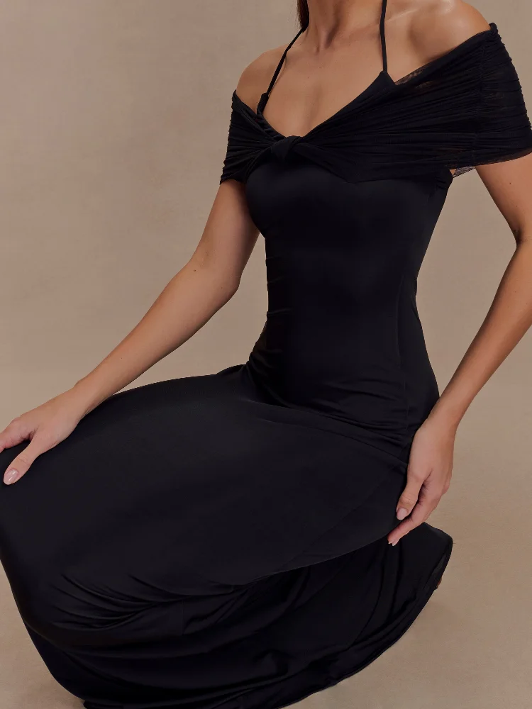 

Элегантное макси-платье с открытыми плечами, V-образным вырезом, открытой спиной, на шнуровке, длинное, приталенное, для вечеринок, Vestidos 2026, Новинка, Женские летние платья для отпуска