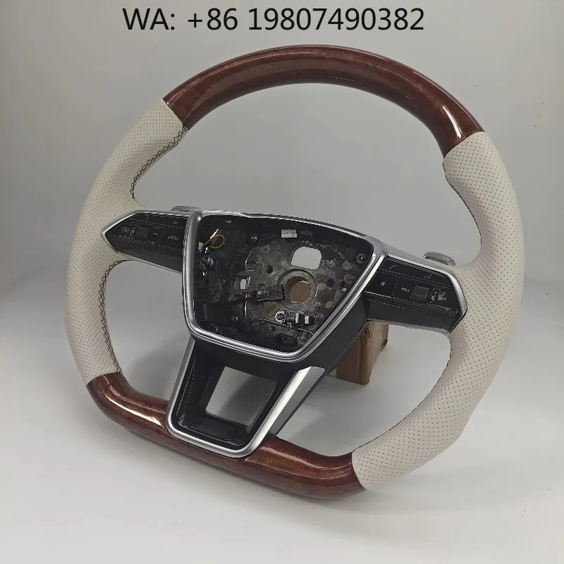 

Sport Style Carbon Fiber Leather Steering Wheel Custom Refurbished For Family Sedan Auto