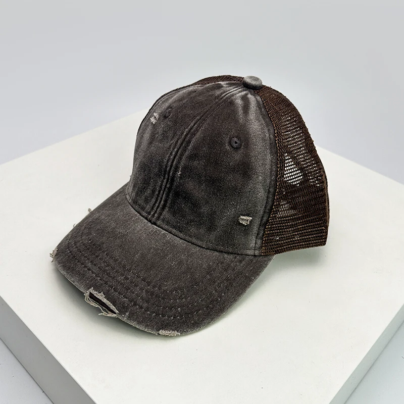 New Unisex Retro Solid Baseball Hats Broken Style Breathable