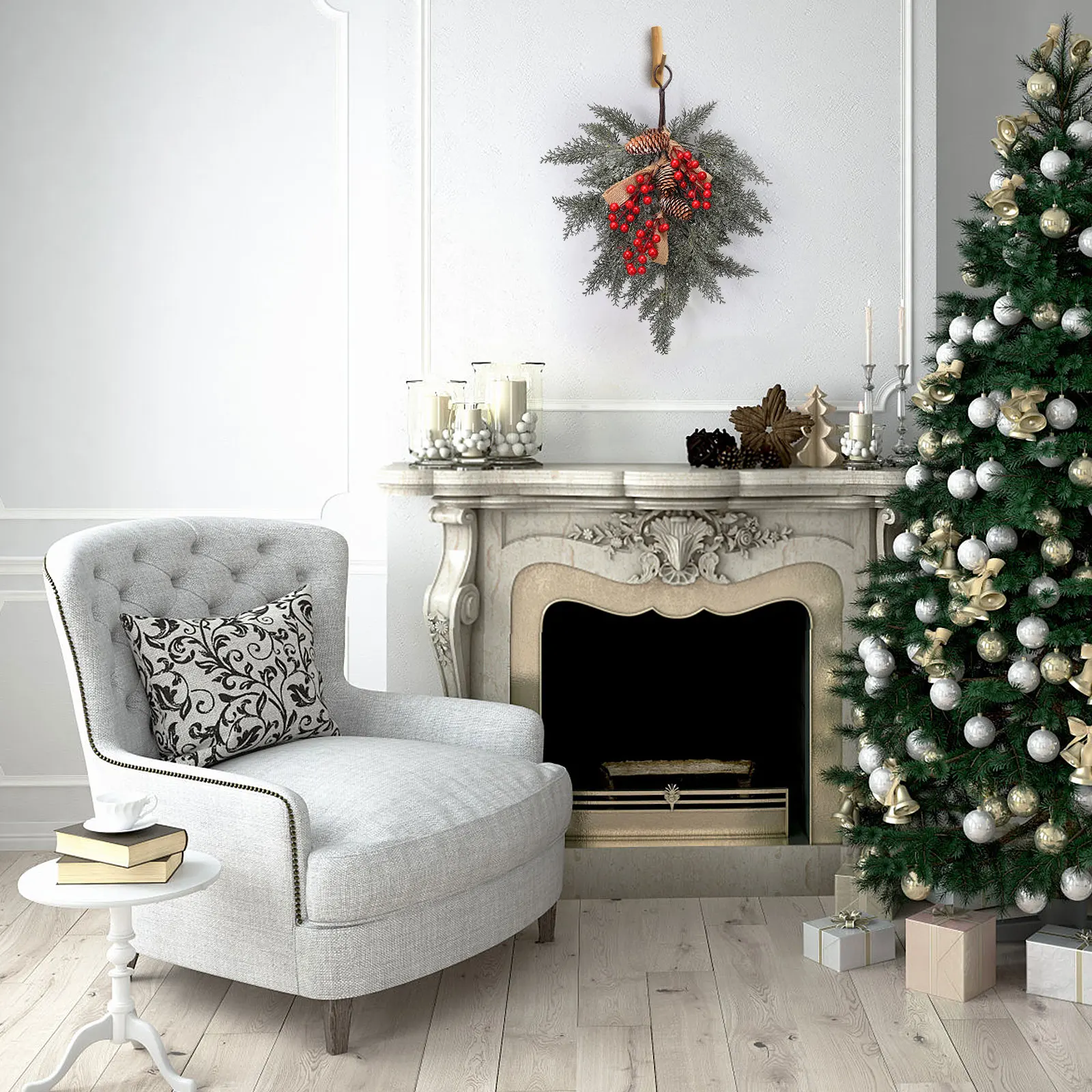 الصنوبر الاصطناعي عيد الميلاد كرمة النباتات الجدار الشنق وهمية يختار الأغصان شجرة عيد الميلاد معلقة 2026 السنة الجديدة زخرفة نافيدا ديكور #4