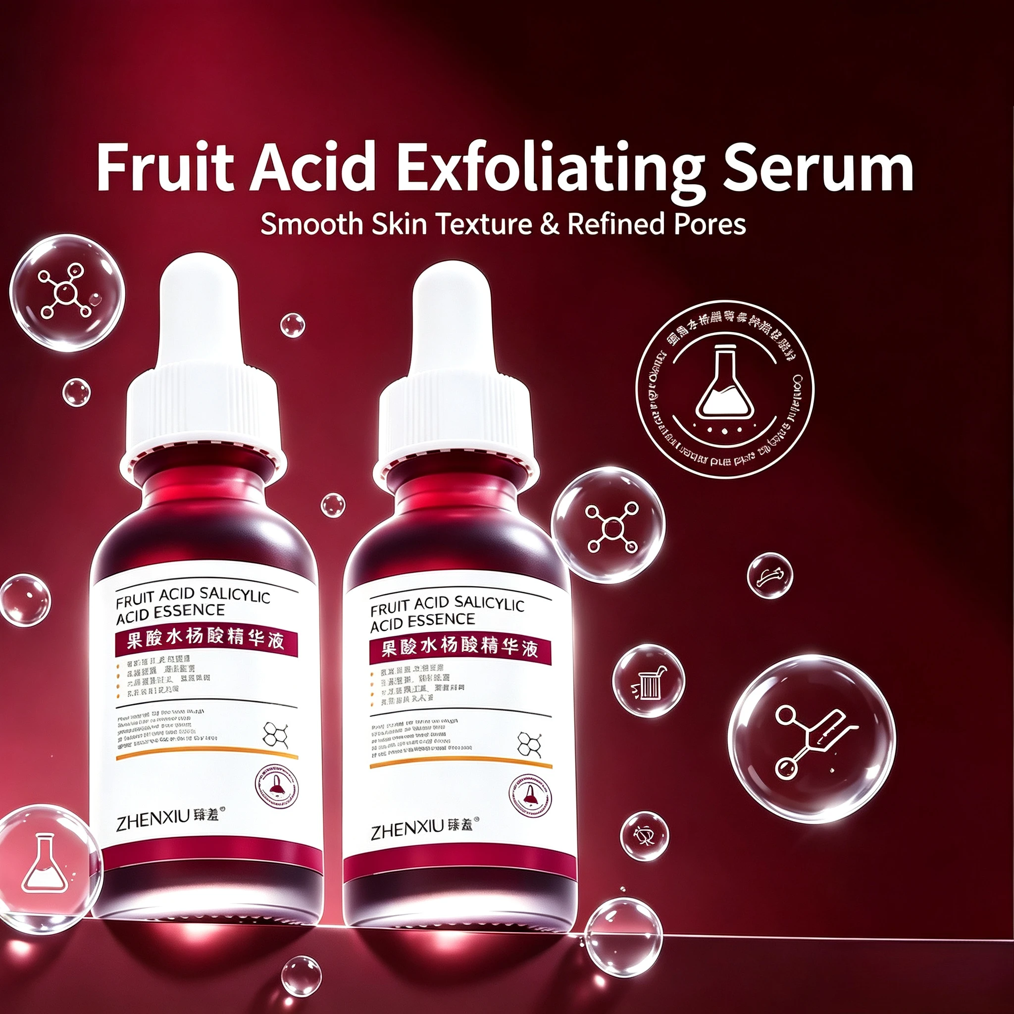 Acid Salicylic Liquid Acne Removal Pore Minimizer Exfoliating Hydrating Apple Acid Serum For Blackhead Fine Lines Rough Skin