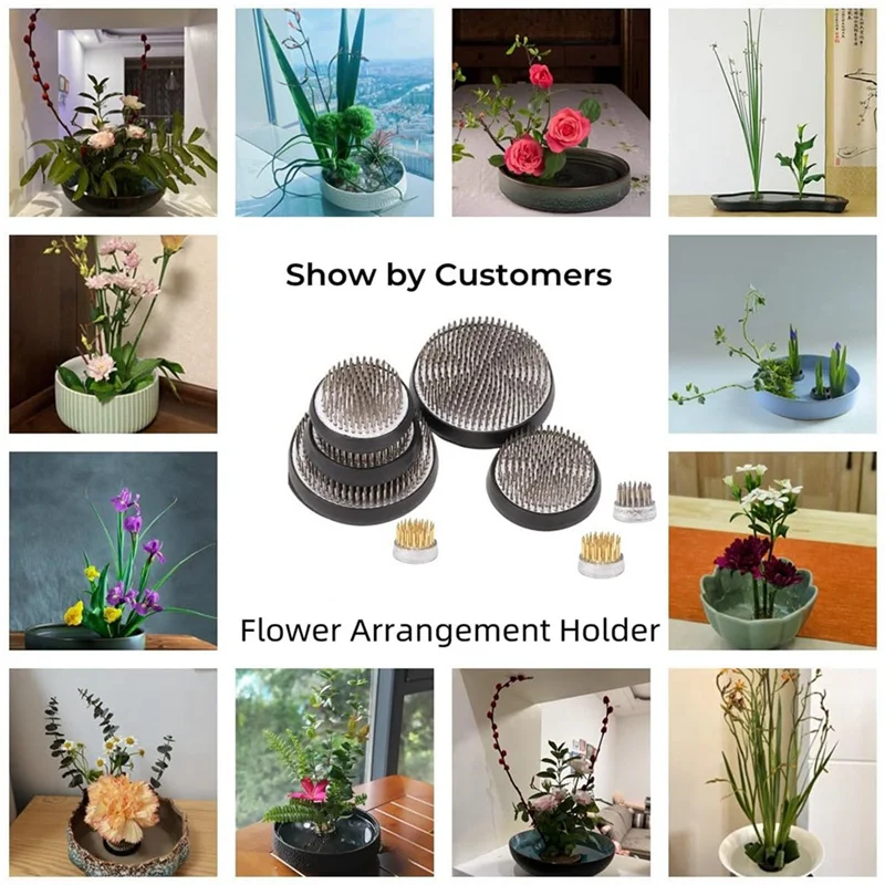 

Versatile Flower Frogs Kit For Arrangements Holder Flower Frog Brass Pin Frog Set For Classroom Teaching, Home, Office (0.9 Inch