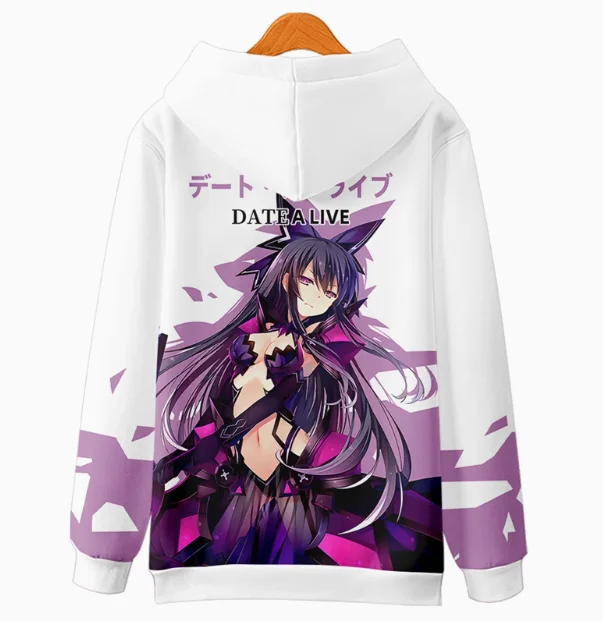 Anime DATE A LIVE Yatogami Tohka Hooded Hoodie Cosplay Autumn Winter Men Women Coat Loose Jacket Tops