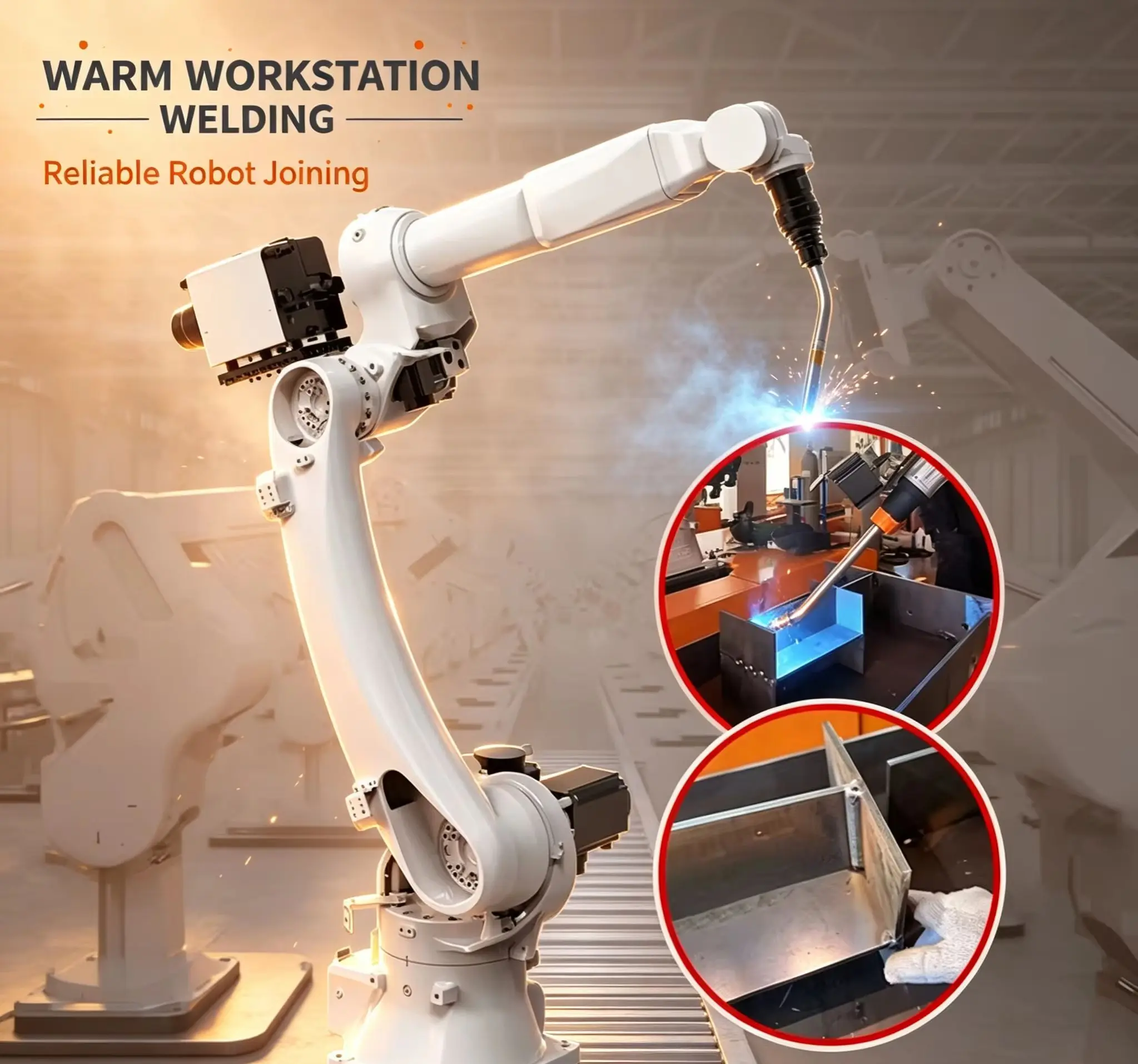 ARC12‑1400 Robotic Welding Workstation MIG Arc Welding for Carbon Steel Low‑Alloy Steel Galvanized Sheet,350 Air‑Cooled Torch