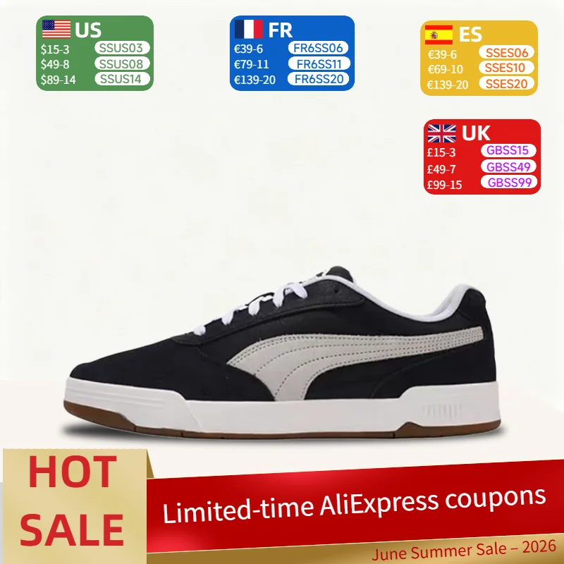 

PUMA C-Skate Retro Casual Versatile Durable Lightweight Non-Slip Low-Top Sneakers for Men, Black and Gray 403145-04