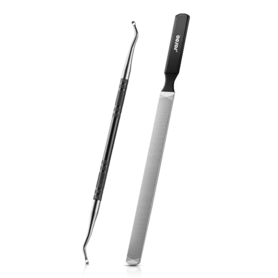 

Long Metal Nail File, Stainless Steel Fingernail File for Thick and Fungal Nails with Dual-Ended Toenail Lifter The Ultimate Ma