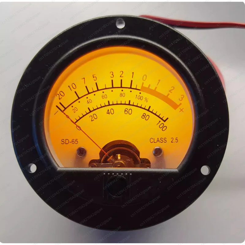 SD-65 Circular Black Pointer Meter Head Retro Dial Vu Meter Level Voltage Strap Yellow Backlight