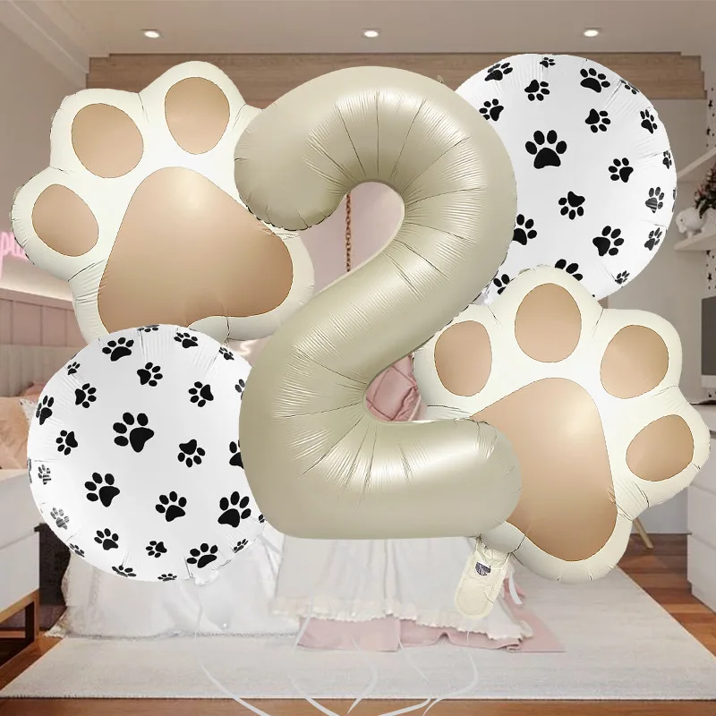 

32 Inch Pet Animal Paw Print Balloon Set for Birthday Party Photo Props Animal Theme Party Puppy Birthday Party Ballons