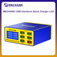 MECHANIC OFFICIAL iCharger 6M USB 6-Port Fast Table Charger LCD Digital Play High-Power Charger For Tablet Phone Iphone Andorid