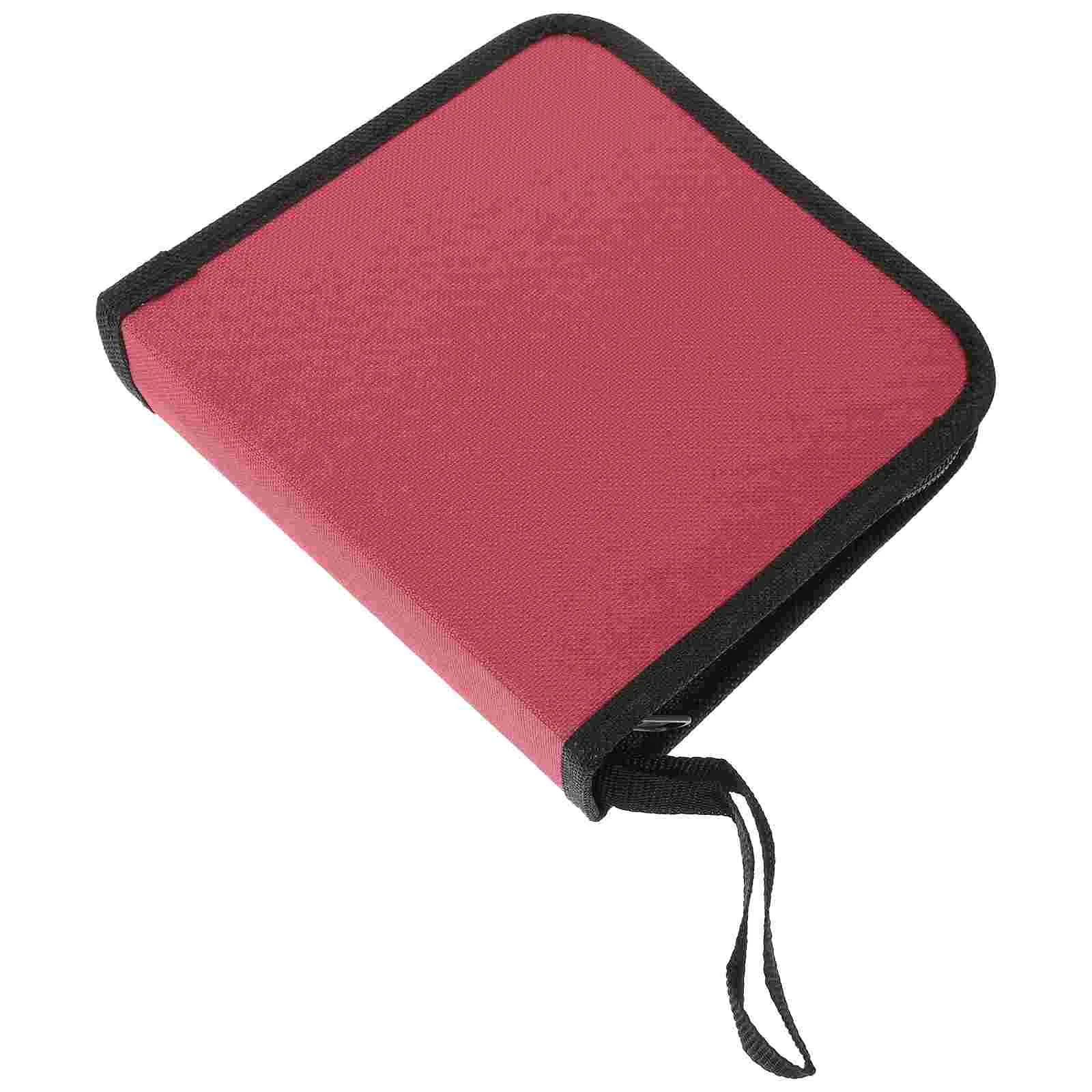 Red Oxford 1PCS CD Storage Bag Portable Use Holder Case Reusable DVD Binder Safe Travel Disc Pouch Save Space Smooth