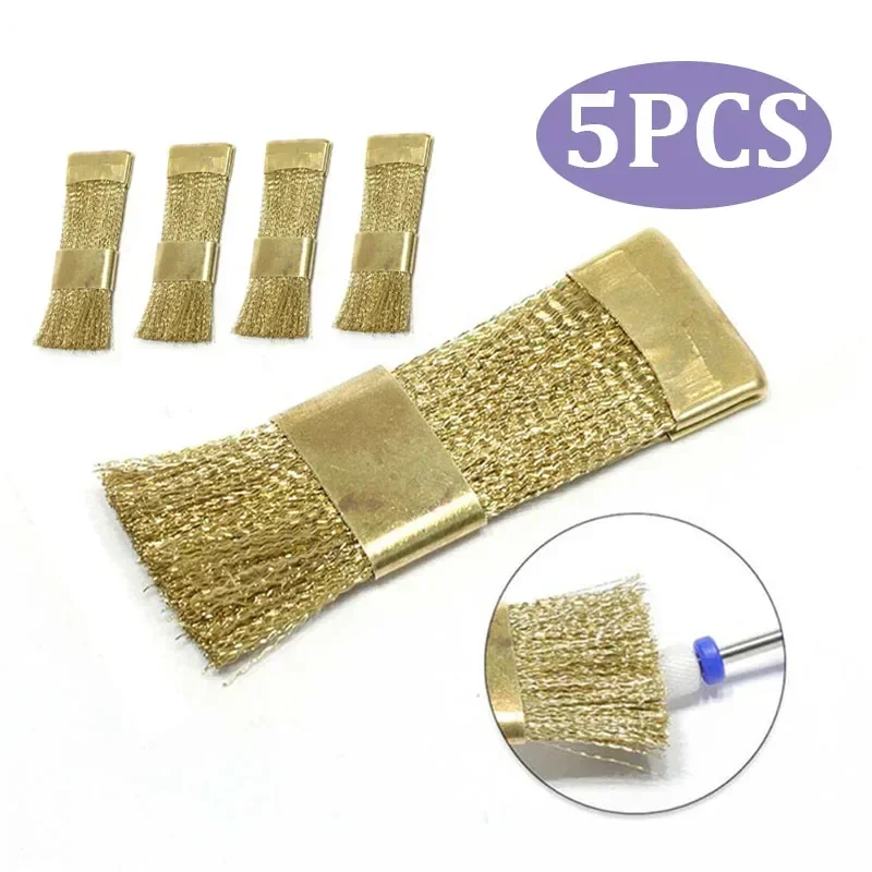 

5 шт. латунная проволочная щетка для чистки стоматологических боров, сверла для ногтей, щетка для чистки, щетки из медной проволоки, подставка для файлов, инструмент для стоматологии