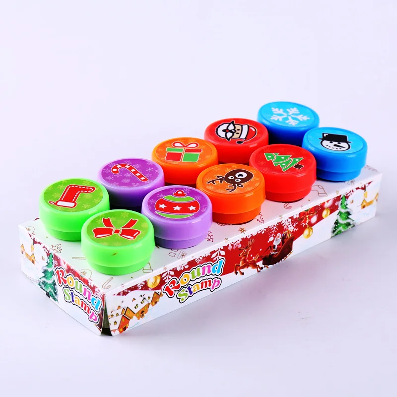 10pcs Assorted Stamps Self-ink Stamps Children Stamps Face Seal Scrapbooking DIY Painting Photo Album Decor for Kids