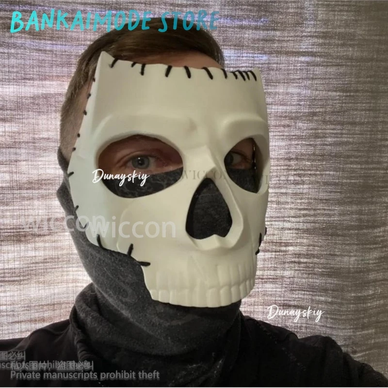 فروي جيراي كي كوس نداء اللعبة Dutyy زي ثلاثية الأبعاد حمض البوليلاكتيك الجمجمة شبح قناع الرعب هالوين حفلة عيد الميلاد كوسبف