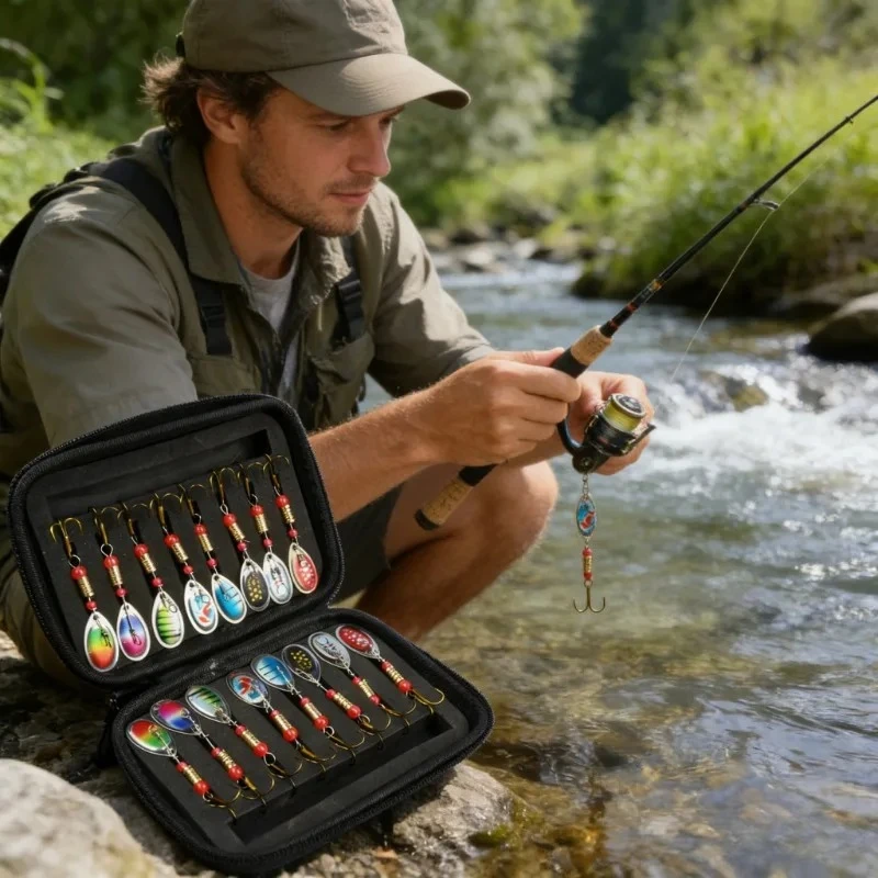 

Metal Rotating Bait Storage Bag, Lu Ya Glitter Fake Bait Storage Bag, Fish Fishing Enthusiast Storage Bag