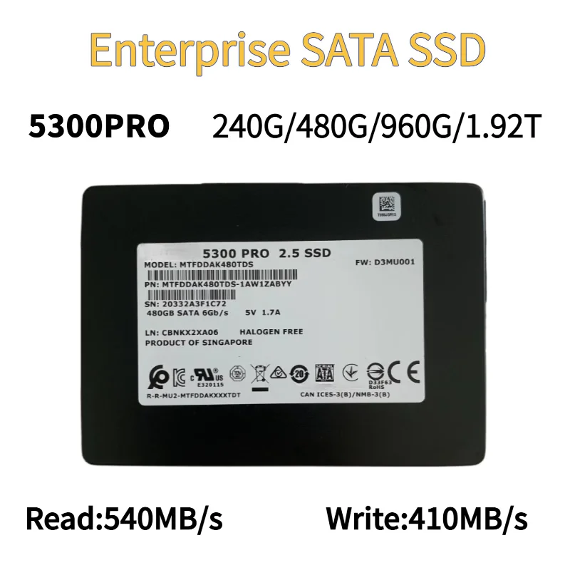 For Micron SSD 5300PRO 240G 480G 960G 1.92TB 3.84TB 2.5