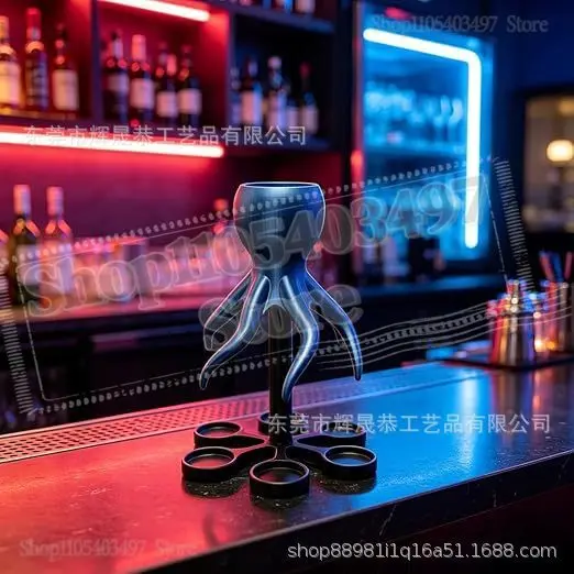 Octopus Shot Dispenser,3D Printed Octopus 6/8-Shot Dispenser -Food Grade Alcohol and Cocktail Pourer,Fun Bar Accessory for Juice