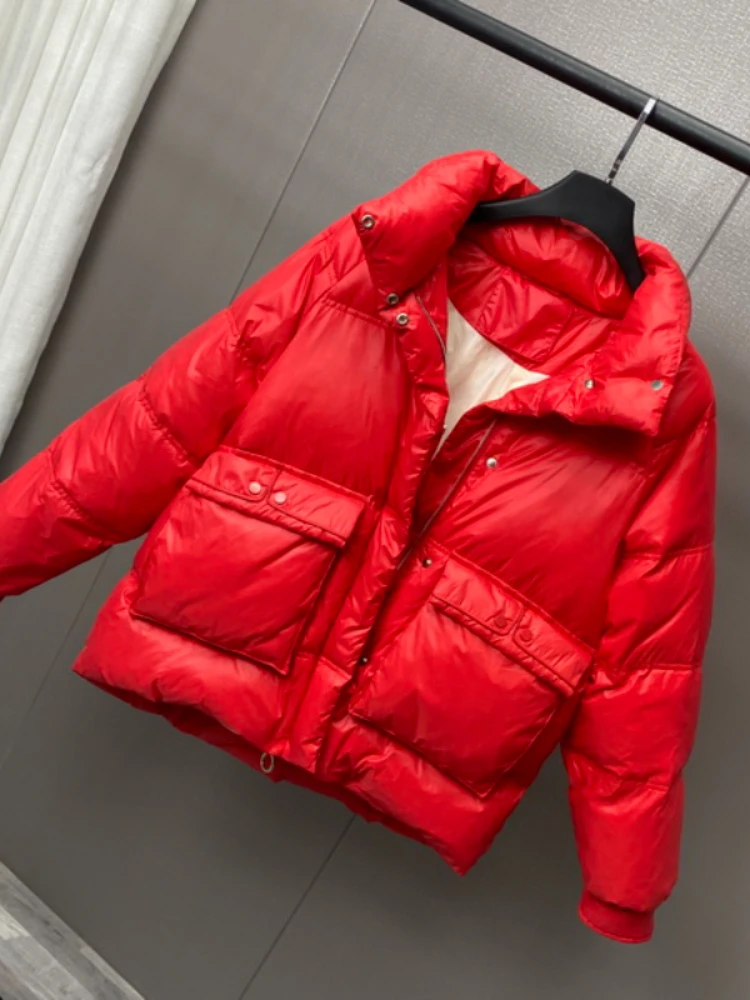 2023 new Bread Light Plus Size winter 90% Down Jacket Women Short Paragraph Loose Fashion Jacket Female Outerwear