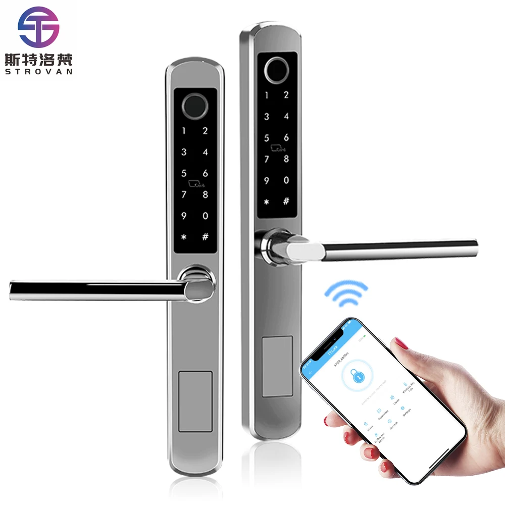 

Outdoor Waterproof Broken Bridge Aluminum Alloy Digital Locks Double Fingerprint Smart Door Lock