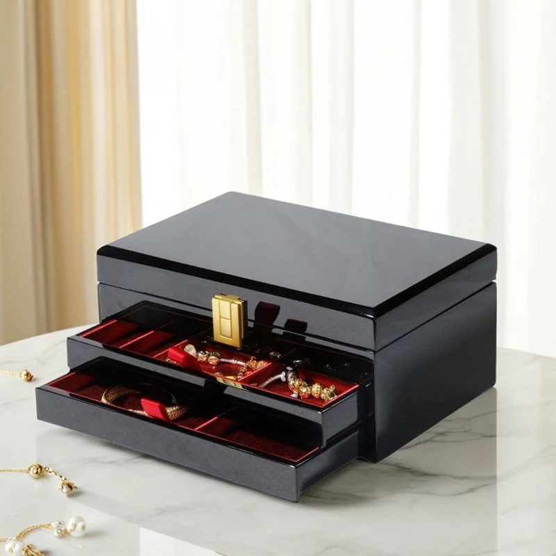 Drawer Jewelry Necklace Box Exquisite Bracelet Organizer Cases Wedding Jewellery Storage Case Household Rings Display Boxes