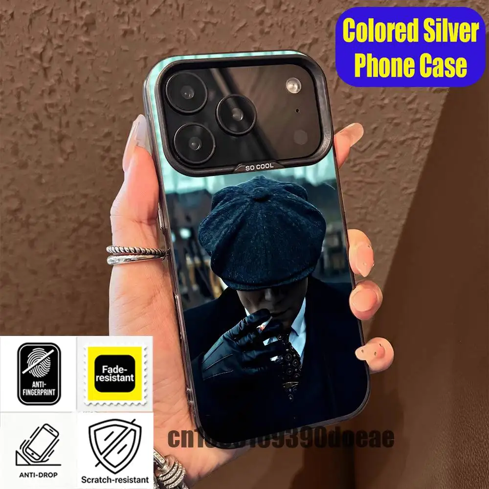 For iPhone 15,17,12,14,13,16,11,E,Max,Plus,Air,Pro,Mini Custom Color Silver Cover T-Tommy Cool S-Shelby Phone Case
