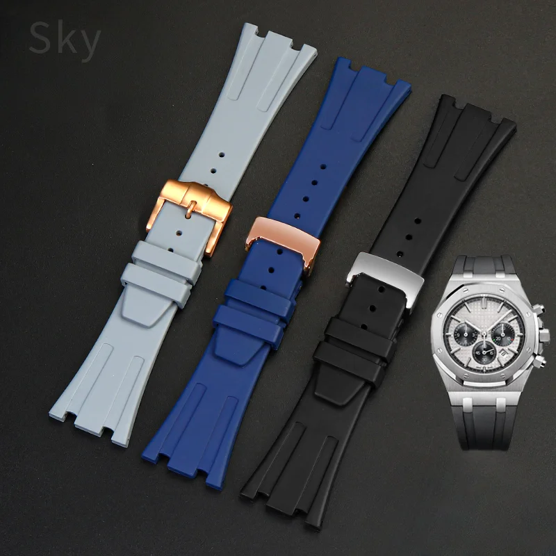 For Ap Royal Oak Blue Green Waterproof Sweat-Proof Men Women 15400/26331/15500 Durable Silicone Rubber 27 28mm Watch Band