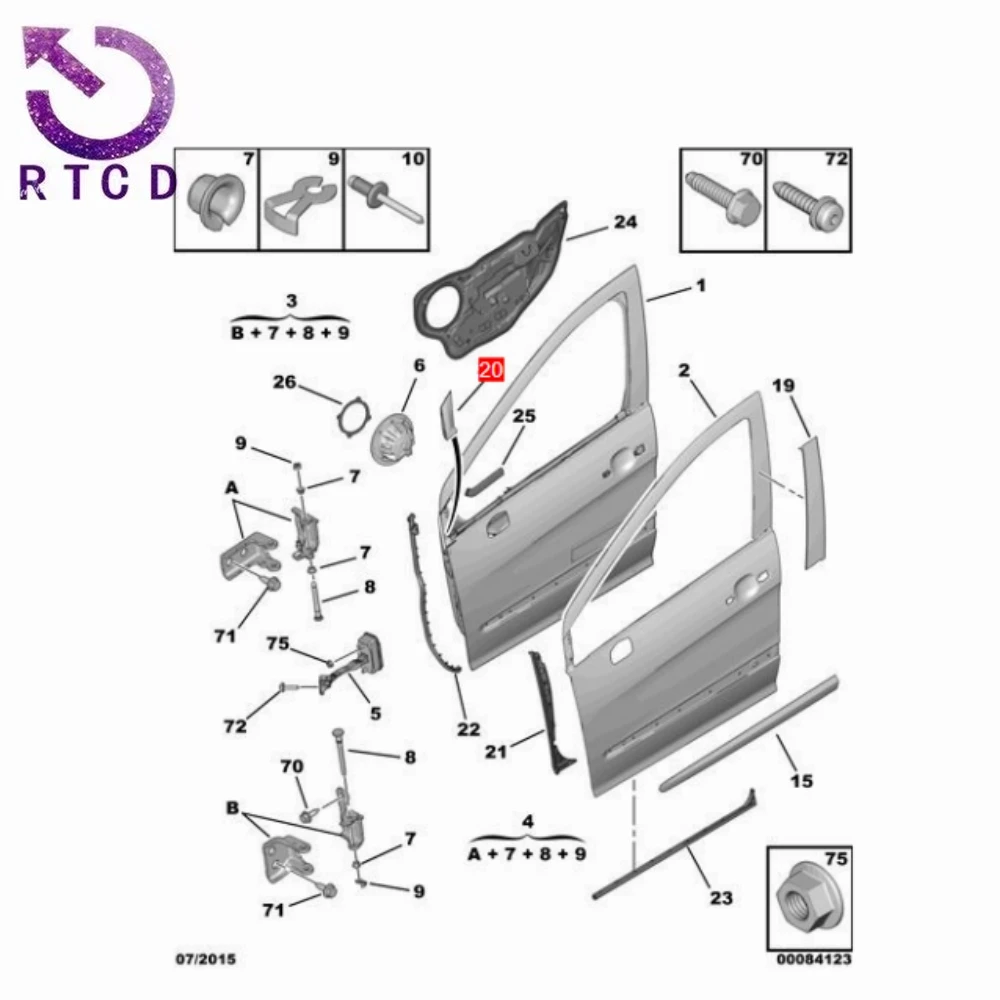 Front Door - Front Hinged Side Door Decoration 98048536XT 98048535XT FOR Peugeot 408 2010-2014